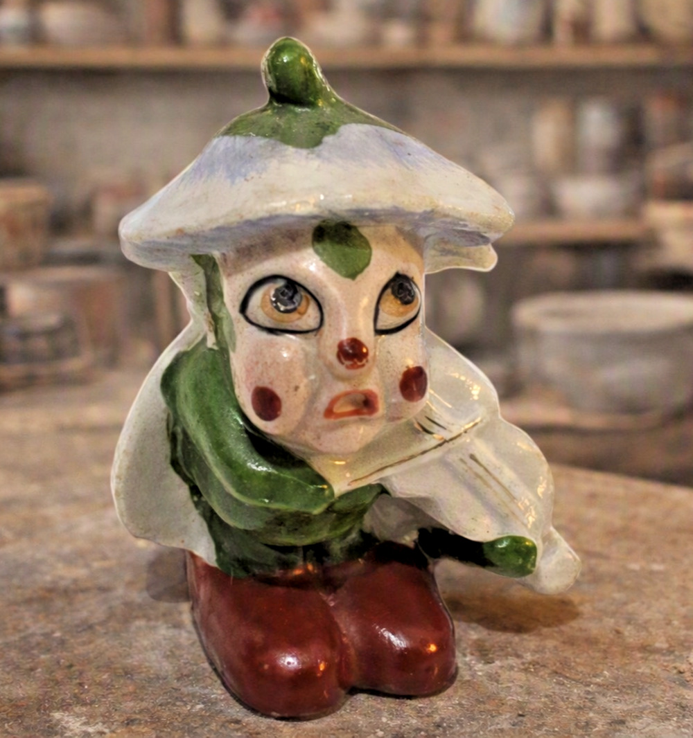 Vintage Made In Occupied Japan Ceramic Lady Bug Playing Violin 3" Figurine